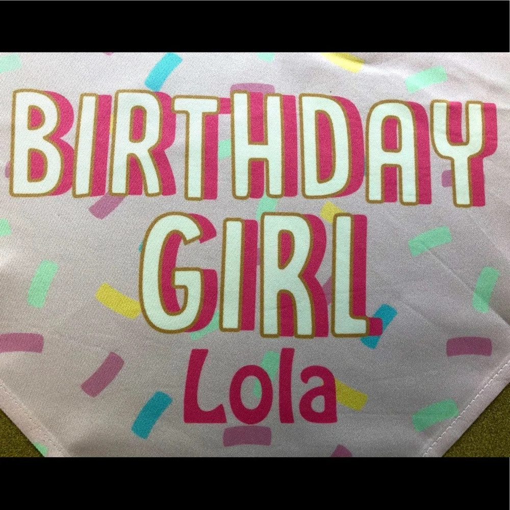 Dog Bandana “Birthday Girl Lola” - never used